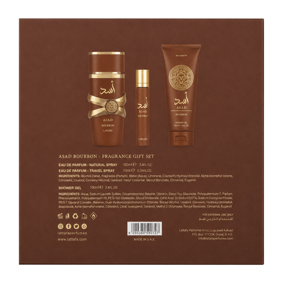 Asad Bourbon 3-delige geschenkset